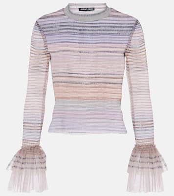 Printed sheer tulle top | Susan Fang