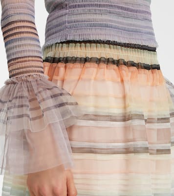 Printed sheer tulle top | Susan Fang