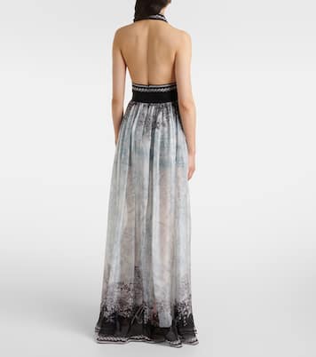 Abito lungo in chiffon di seta | Elie Saab