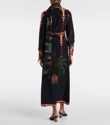 Robe portefeuille imprimée en soie | Johanna Ortiz