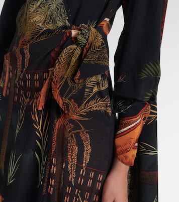 Robe portefeuille imprimée en soie | Johanna Ortiz