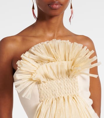 Abito lungo in lino con decorazioni  | Johanna Ortiz