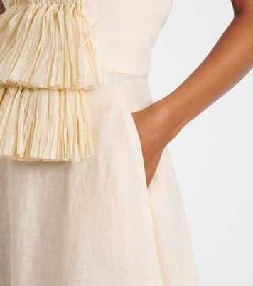 Abito lungo in lino con decorazioni  | Johanna Ortiz