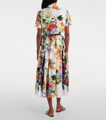 Floral gathered cotton midi skirt | Dolce&Gabbana