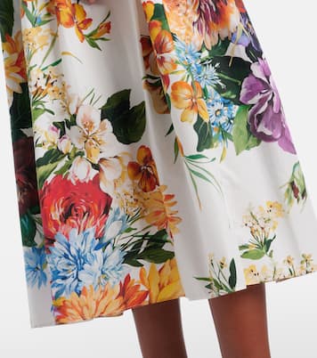 Floral gathered cotton midi skirt | Dolce&Gabbana