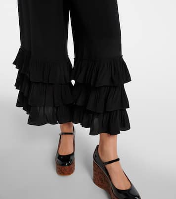 Pantaloni a gamba larga in crêpe de chine | Chloé