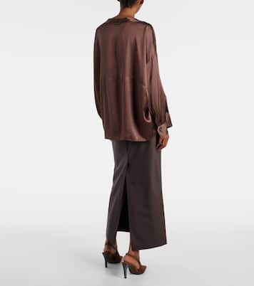 Silk satin blouse | Brunello Cucinelli