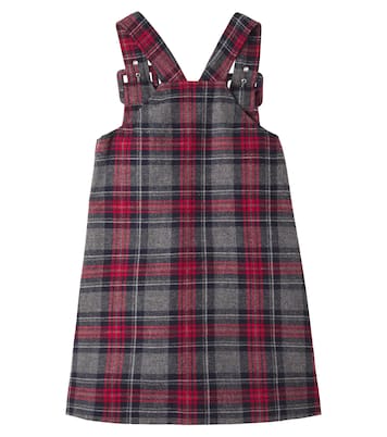 Robe DG à carreaux et à fleurs | Dolce&Gabbana Kids