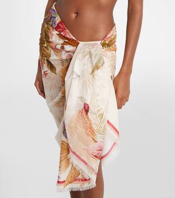 Printed cotton beach cover-up | Zimmermann