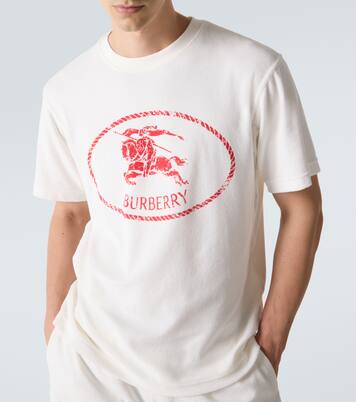 تي شيرت من القطن الجيرسيه المخلوط بلوغو | Burberry