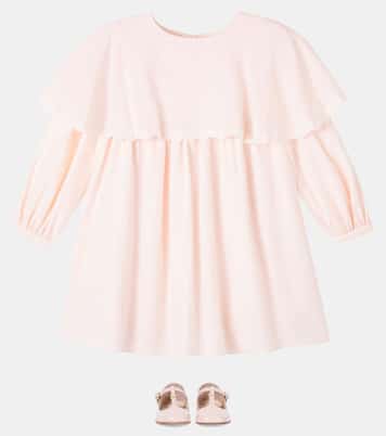 Vestido de algodón con capa | Chloé Kids