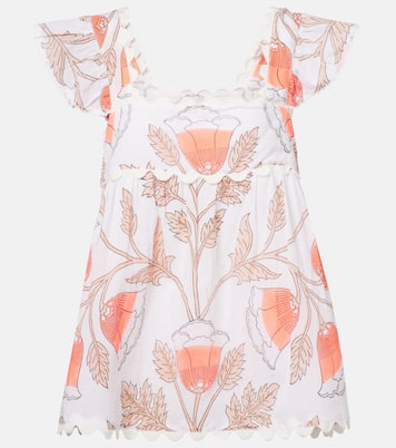 Printed scalloped cotton top | Juliet Dunn