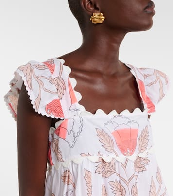 Printed scalloped cotton top | Juliet Dunn