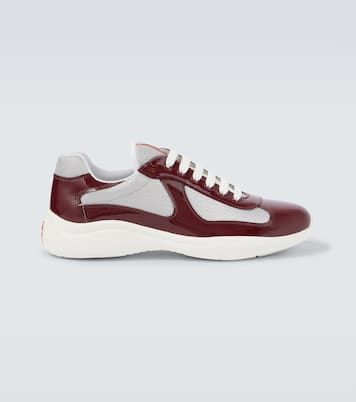 America's Cup patent leather sneakers in burgundy - Prada | Mytheresa