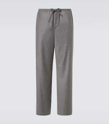 Xon virgin wool straight pants in grey - The Row | Mytheresa