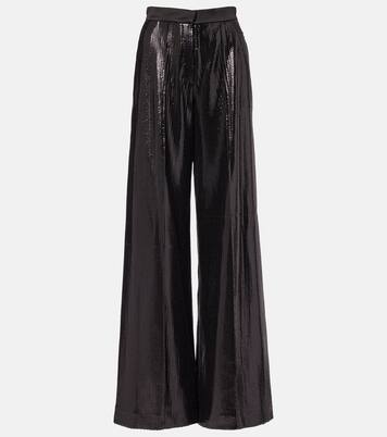 Sequined satin wide-leg pants | Elie Saab