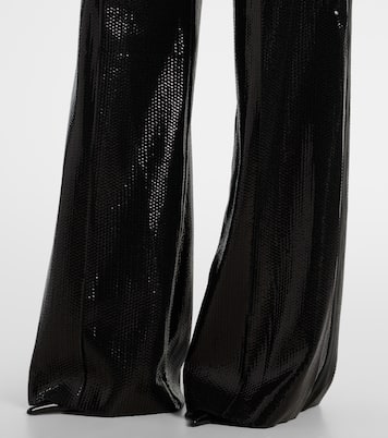 Sequined satin wide-leg pants | Elie Saab