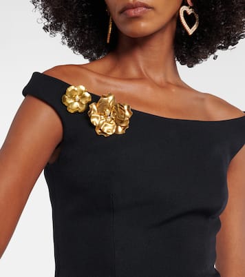 Verziertes Maxikleid aus Crêpe  | Safiyaa