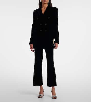 Pantoletten 85 aus Veloursleder mit Kristallen | Gianvito Rossi