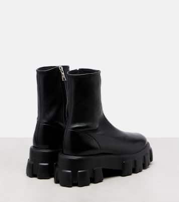 Monolith leather ankle boots | Prada