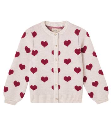 Cardigan Hearts en jacquard de laine | Wheat