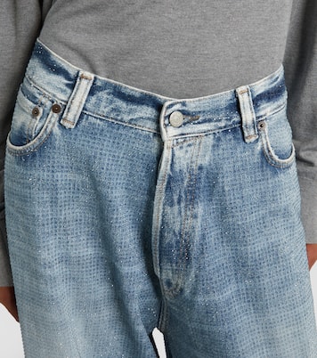 Crystal-embellished low-rise wide-leg jeans | Acne Studios