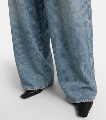 Crystal-embellished low-rise wide-leg jeans | Acne Studios