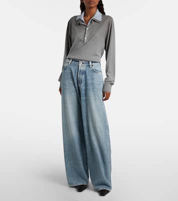 Crystal-embellished low-rise wide-leg jeans | Acne Studios
