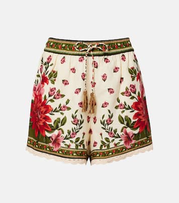 Wonder Rio crochet-trimmed linen-blend shorts | Farm Rio