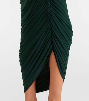 Diana ruched asymmetric midi dress | Norma Kamali