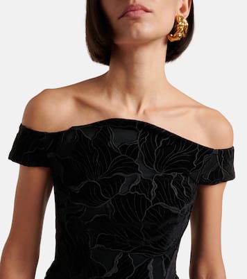 Cutout velvet and tulle cocktail dress | Erdem