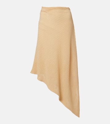 Knitted asymmetric cotton-blend midi skirt | Victoria Beckham