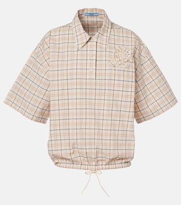 Checked cotton poplin top | Prada