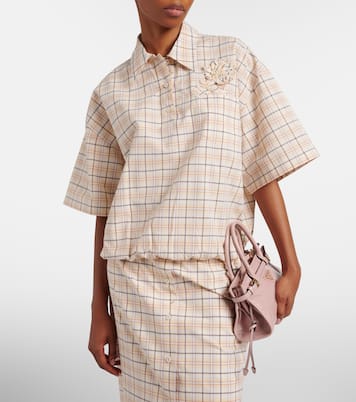 Checked cotton poplin top | Prada