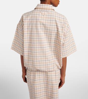 Checked cotton poplin top | Prada