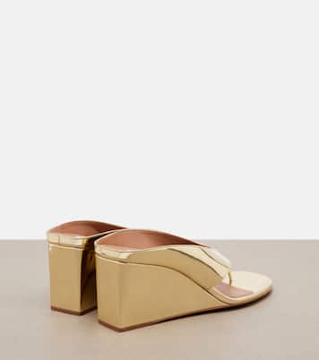 Cube metallic wedge thong sandals | Alaïa