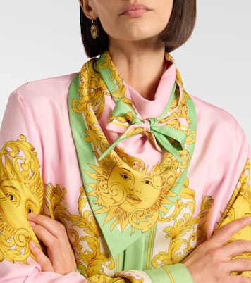 Printed silk twill scarf | Versace