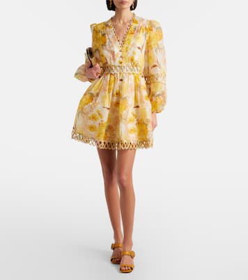 Robe Como en lin et soie à fleurs | Zimmermann