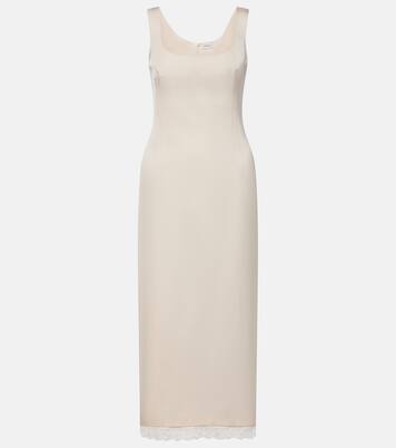 Lace-trimmed cotton and silk midi dress | Magda Butrym