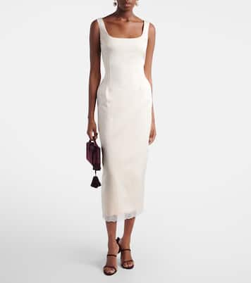 Lace-trimmed cotton and silk midi dress | Magda Butrym