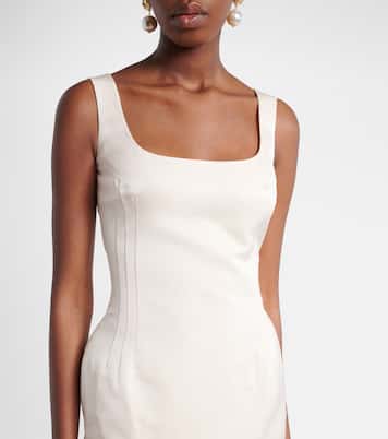 Lace-trimmed cotton and silk midi dress | Magda Butrym
