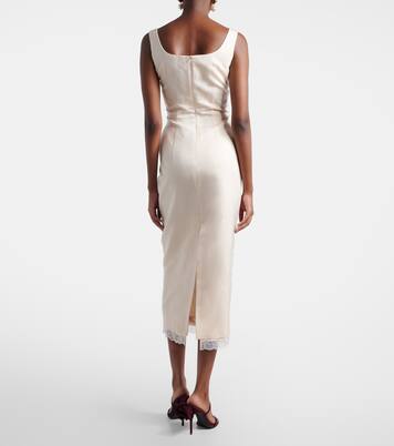 Lace-trimmed cotton and silk midi dress | Magda Butrym
