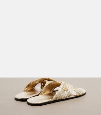 Pantoletten Woven aus Leder | Prada