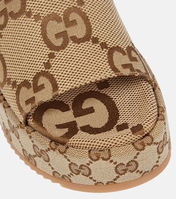 Mules à plateforme en toile GG Maxi | Gucci