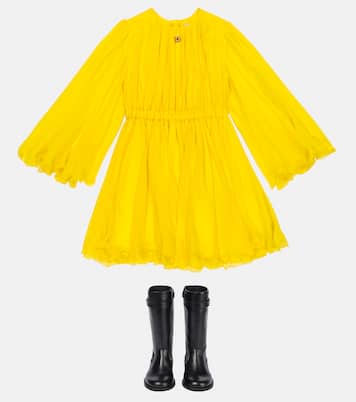 Ruffled silk tulle dress | Dolce&Gabbana Kids
