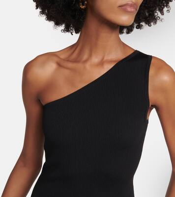 Ribbed-knit one-shoulder midi dress | Toteme