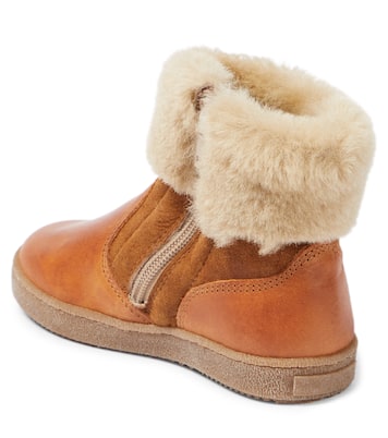 Ankle Boots aus Leder mit Shearling | PèPè