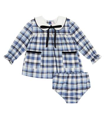 Baby Scarlet checked cotton dress and bloomers set | La Coqueta