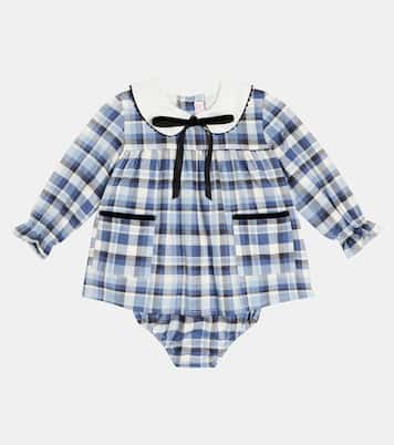 Baby Scarlet checked cotton dress and bloomers set | La Coqueta