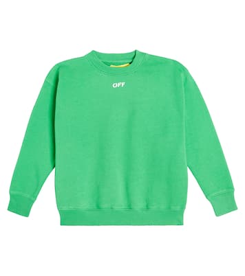 Logo printed cotton sweatshirt | Off-White Kids